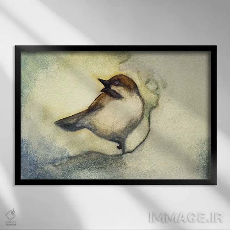 تابلو چیکادی آوازخوان اثر مایت فلای آرت اند ایلاستریشن (استودیو طراحی و تصویرگری) - نمای قابدار مشکی