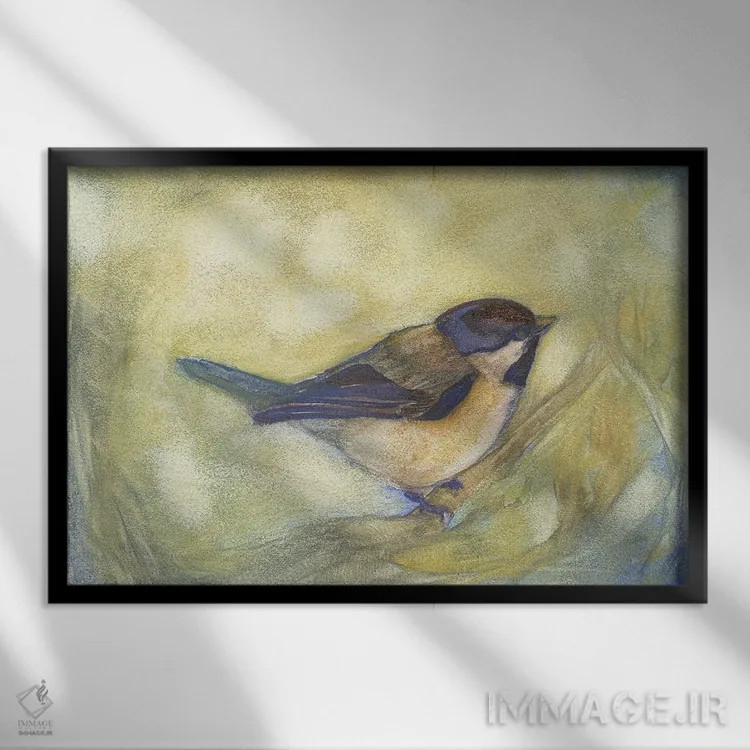 تابلو چیکادی در آفتاب لکهلکه اثر مایت فلای آرت اند ایلاستریشن (استودیو طراحی و تصویرگری) - نمای قابدار مشکی