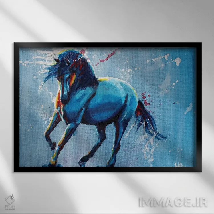 تابلو ظرافت وحشی اثر فلو آرت استودیو (استودیوی هنری) - نمای قابدار مشکی