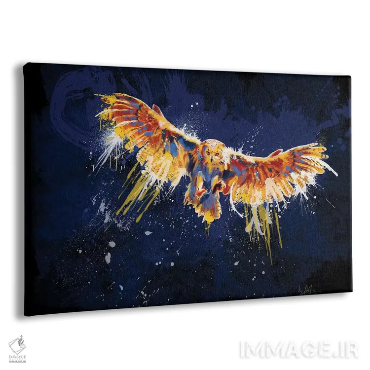 تابلو جغد شب اثر فلو آرت استودیو (استودیوی هنری) - نمای پرسپکتیو محصول