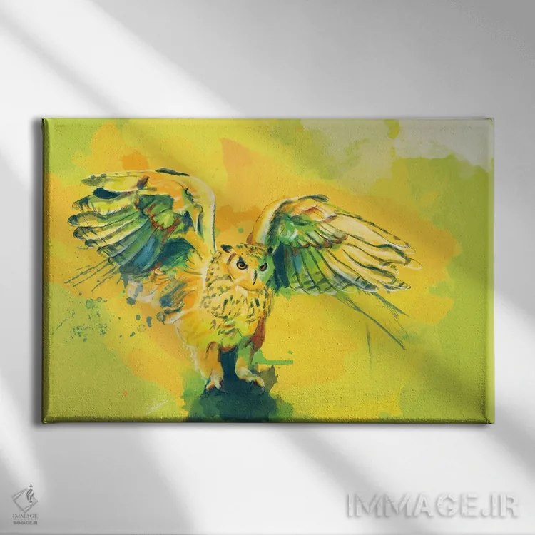 تابلو بالهای خاموش اثر فلو آرت استودیو (استودیوی هنری) - نمای روبهرو روی دیوار