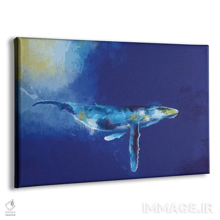 تابلو نهنگ آبی عمیق اثر فلو آرت استودیو (استودیوی هنری) - نمای پرسپکتیو محصول