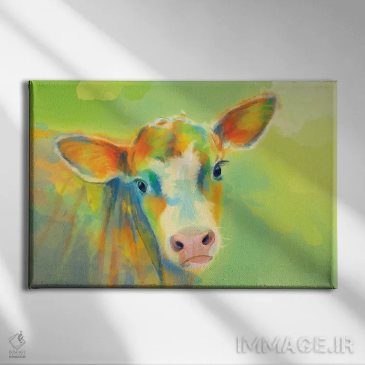 تابلو گاو تابستانی اثر فلو آرت استودیو (استودیوی هنری) - نمای روبهرو روی دیوار