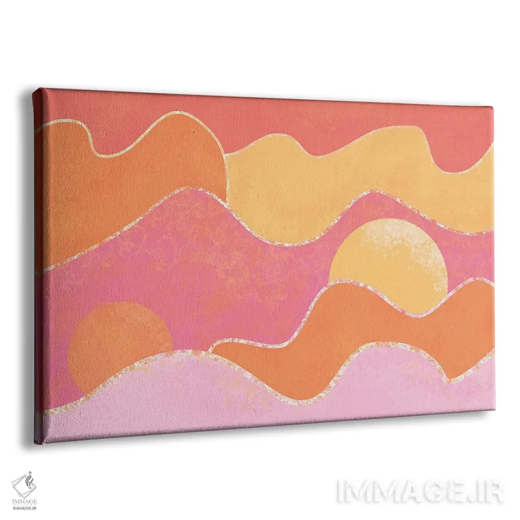 تابلو موجهای خورشید – انتزاع مدرن اثر فلو آرت استودیو (استودیوی هنری) - نمای پرسپکتیو محصول