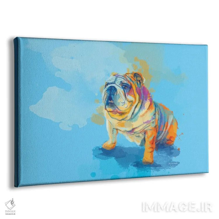 تابلو بولداگ انگلیسی اثر فلو آرت استودیو (استودیوی هنری) - نمای پرسپکتیو محصول