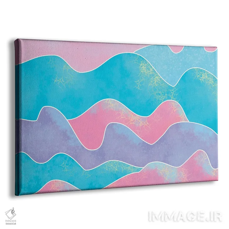 تابلو موجهای کوهستان – انتزاع مدرن اثر فلو آرت استودیو (استودیوی هنری) - نمای پرسپکتیو محصول