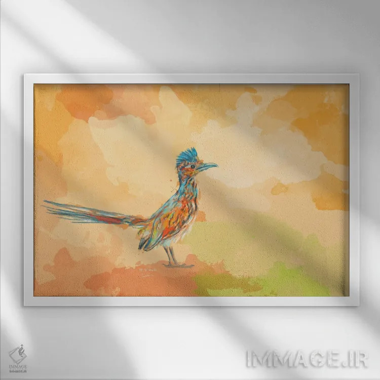 تابلو جوجهٔ رانر کوچک (پرنده) اثر فلو آرت استودیو (استودیوی هنری) - نمای قابدار سفید