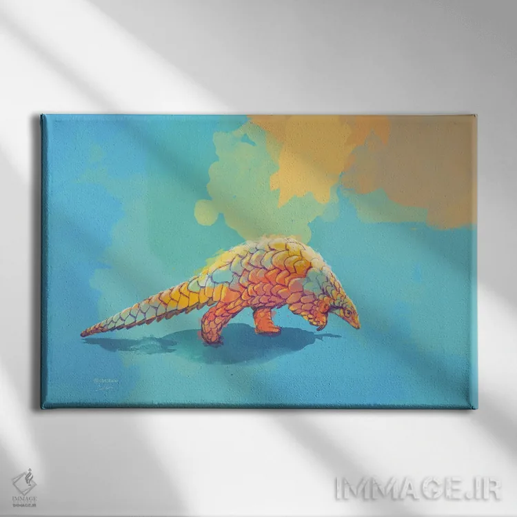 تابلو ظرافت زرهپوش اثر فلو آرت استودیو (استودیوی هنری) - نمای روبهرو روی دیوار