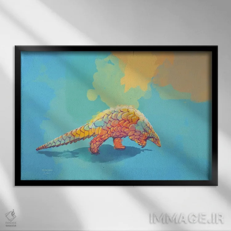 تابلو ظرافت زرهپوش اثر فلو آرت استودیو (استودیوی هنری) - نمای قابدار مشکی