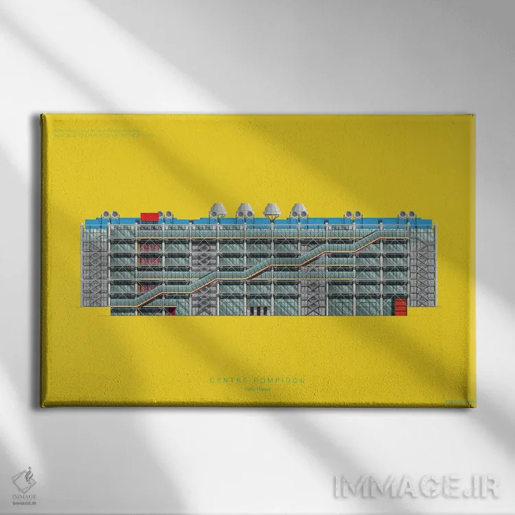 تابلو مرکز پمپیدو (فرانسه) اثر فرد بیرچال - نمای روبهرو روی دیوار