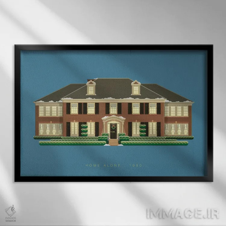 تابلو تنها در خانه (فیلم) اثر فرد بیرچال - نمای قابدار مشکی