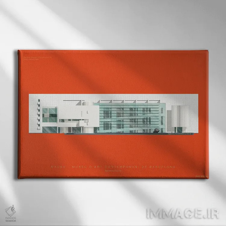 تابلو موزه هنر معاصر بارسلونا (MACBA) اثر فرد بیرچال - نمای روبهرو روی دیوار