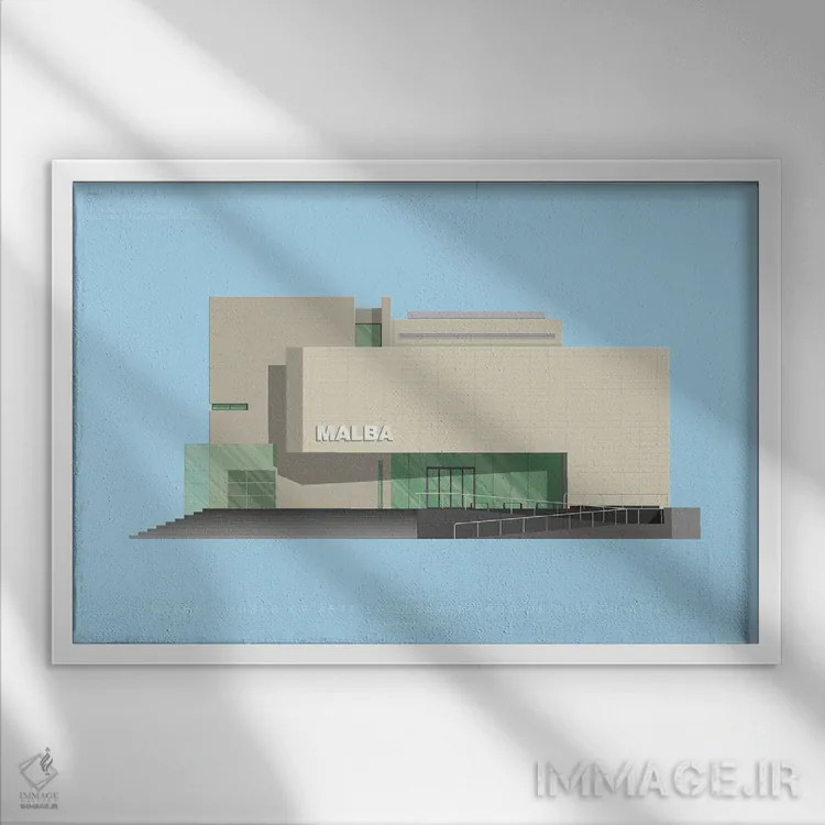 تابلو موزه هنر آمریکای لاتین بوئنوسآیرس (MALBA) اثر فرد بیرچال - نمای قابدار سفید