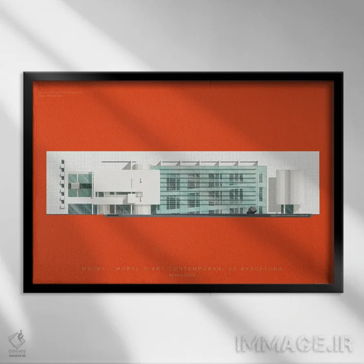 تابلو موزه هنر معاصر بارسلونا (MACBA) اثر فرد بیرچال - نمای قابدار مشکی