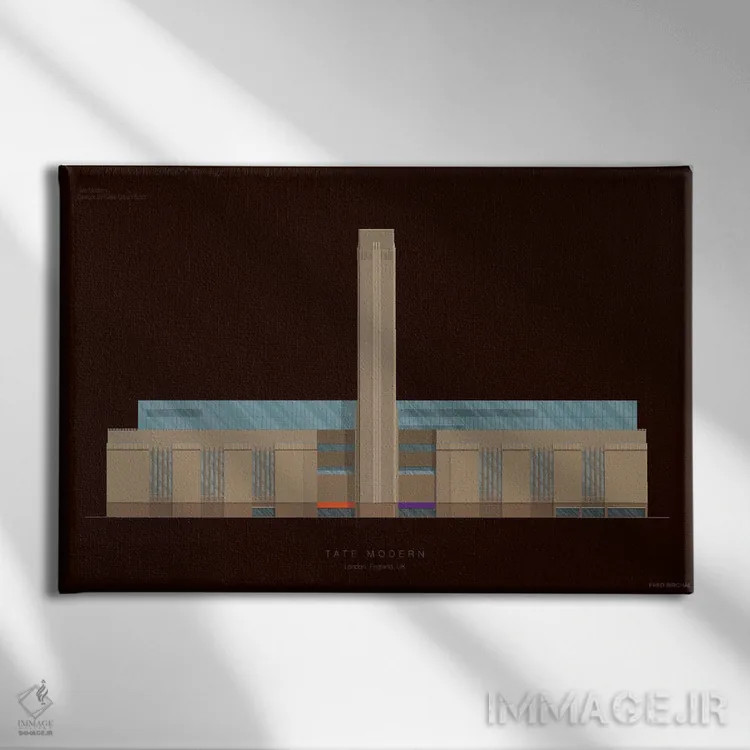 تابلو تیت مدرن (موزه لندن) اثر فرد بیرچال - نمای روبهرو روی دیوار