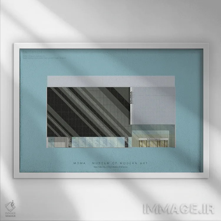 تابلو موزه هنر مدرن اثر فرد بیرچال - نمای قابدار سفید