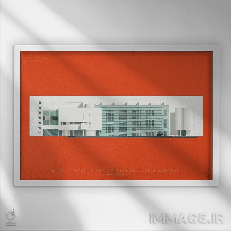 تابلو موزه هنر معاصر بارسلونا (MACBA) اثر فرد بیرچال - نمای قابدار سفید