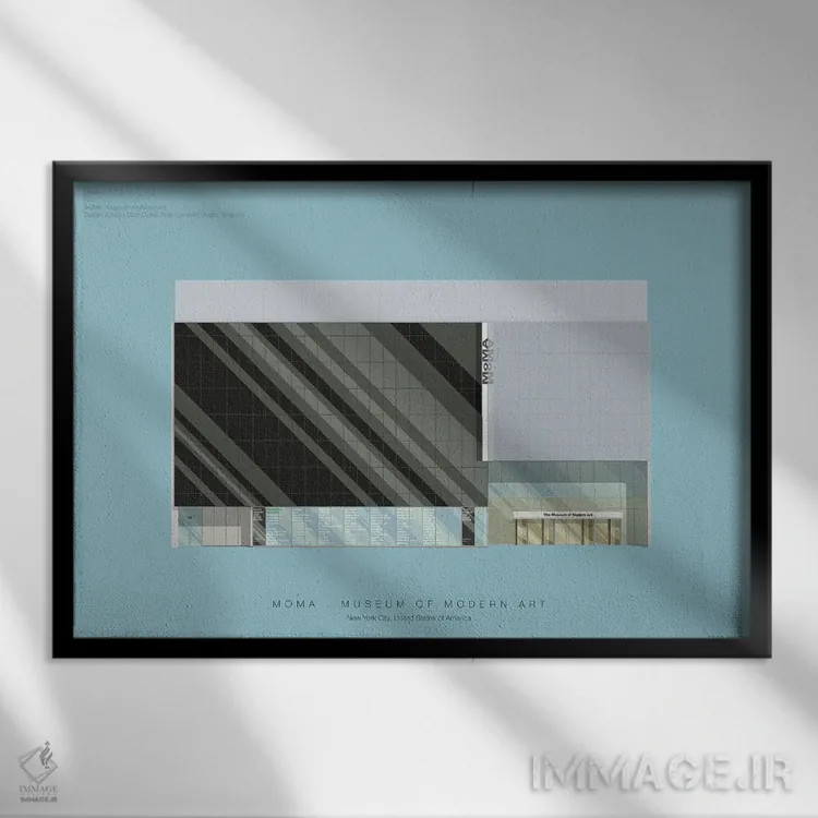 تابلو موزه هنر مدرن اثر فرد بیرچال - نمای قابدار مشکی