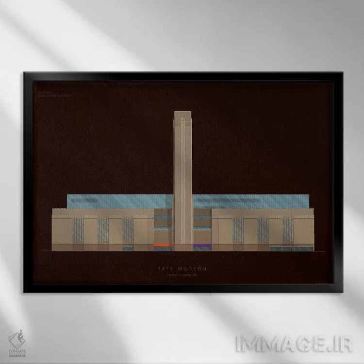 تابلو تیت مدرن (موزه لندن) اثر فرد بیرچال - نمای قابدار مشکی