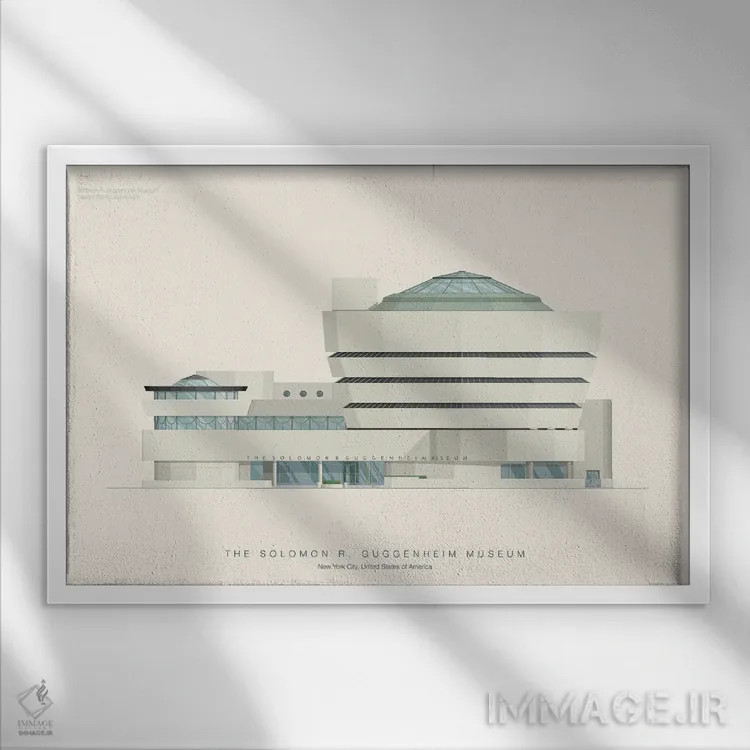 تابلو موزه سولومون آر. گوگنهایم اثر فرد بیرچال - نمای قابدار سفید