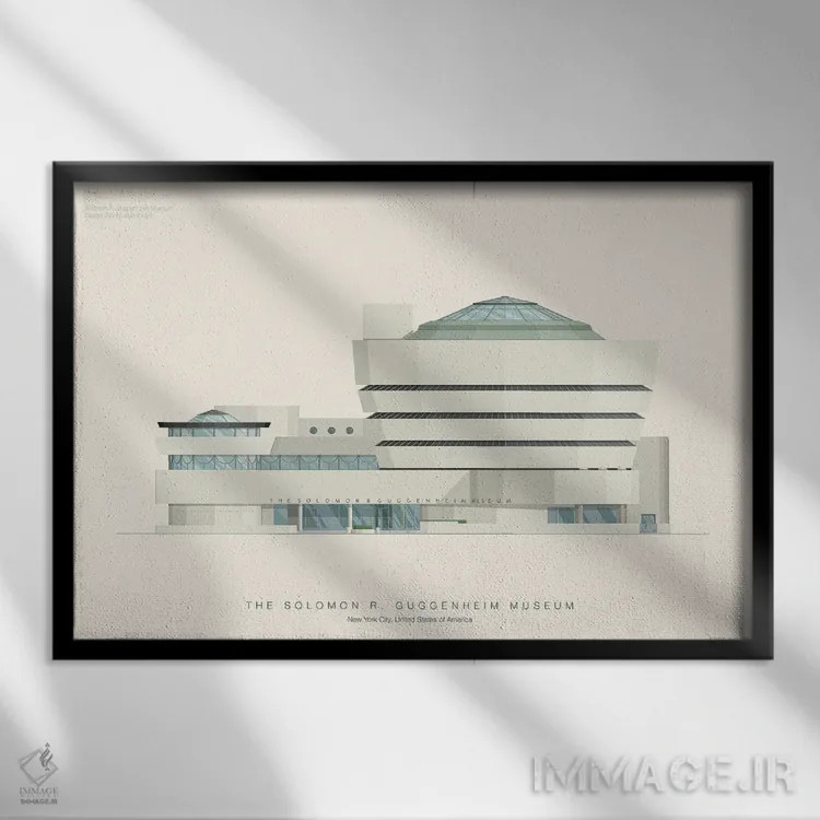 تابلو موزه سولومون آر. گوگنهایم اثر فرد بیرچال - نمای قابدار مشکی
