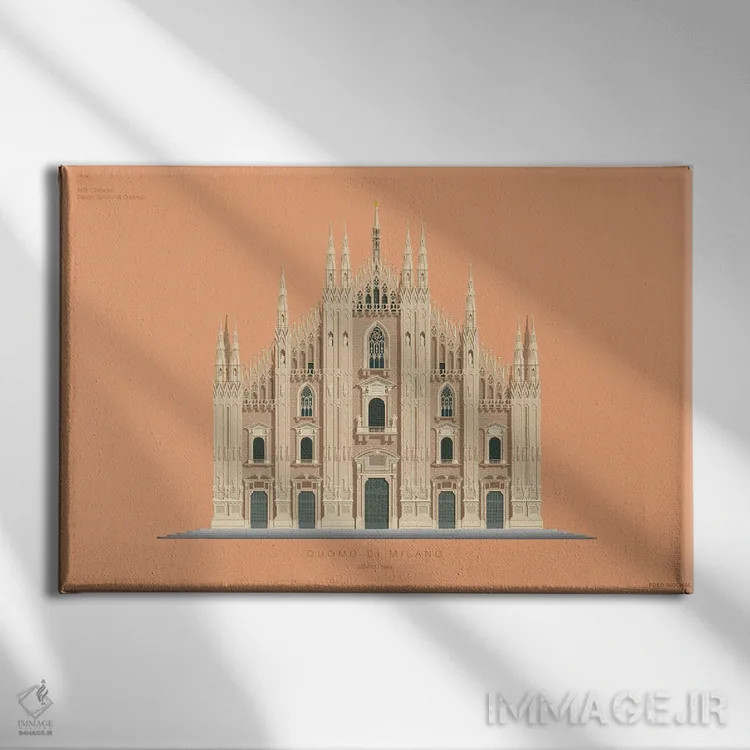 تابلو کلیسای جامع میلان – میلان، ایتالیا اثر فرد بیرچال - نمای روبهرو روی دیوار