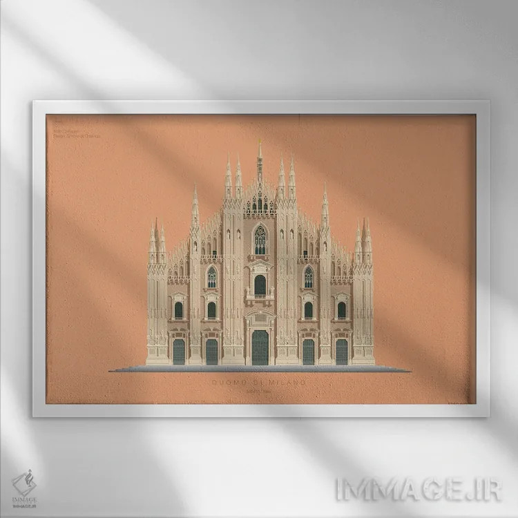 تابلو کلیسای جامع میلان – میلان، ایتالیا اثر فرد بیرچال - نمای قابدار سفید