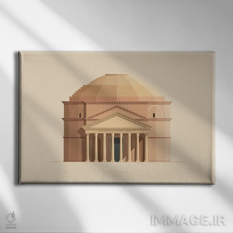 تابلو پانتئون – رم، ایتالیا اثر فرد بیرچال - نمای روبهرو روی دیوار