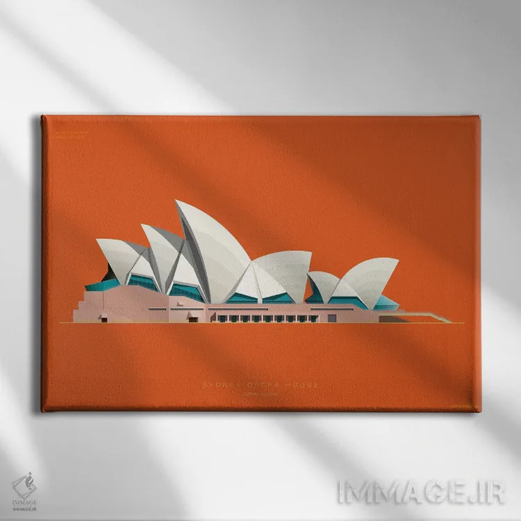 تابلو خانه اپرای سیدنی – سیدنی، استرالیا اثر فرد بیرچال - نمای روبهرو روی دیوار