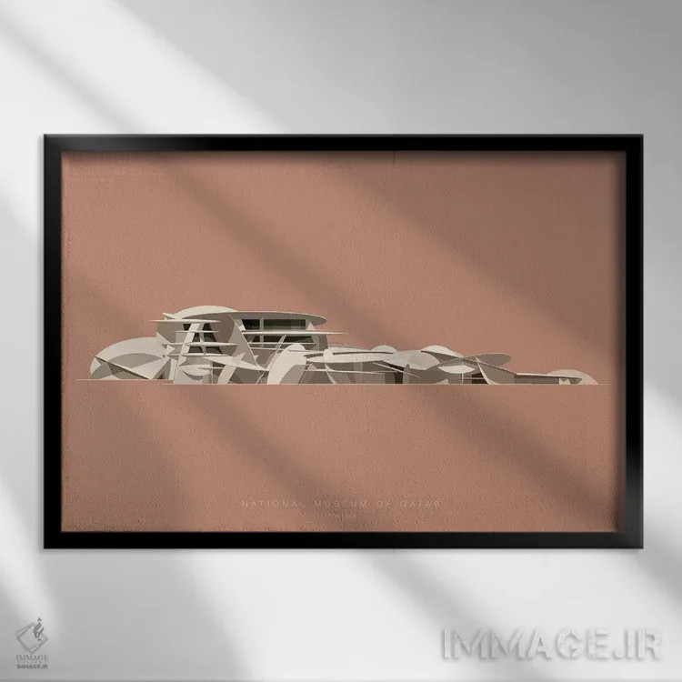تابلو موزه ملی قطر – دوحه، قطر اثر فرد بیرچال - نمای قابدار مشکی