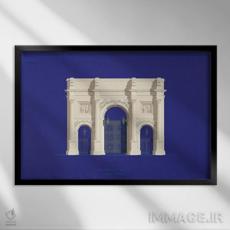 تابلو طاق مرمرین – لندن، انگلستان اثر فرد بیرچال - نمای قابدار مشکی