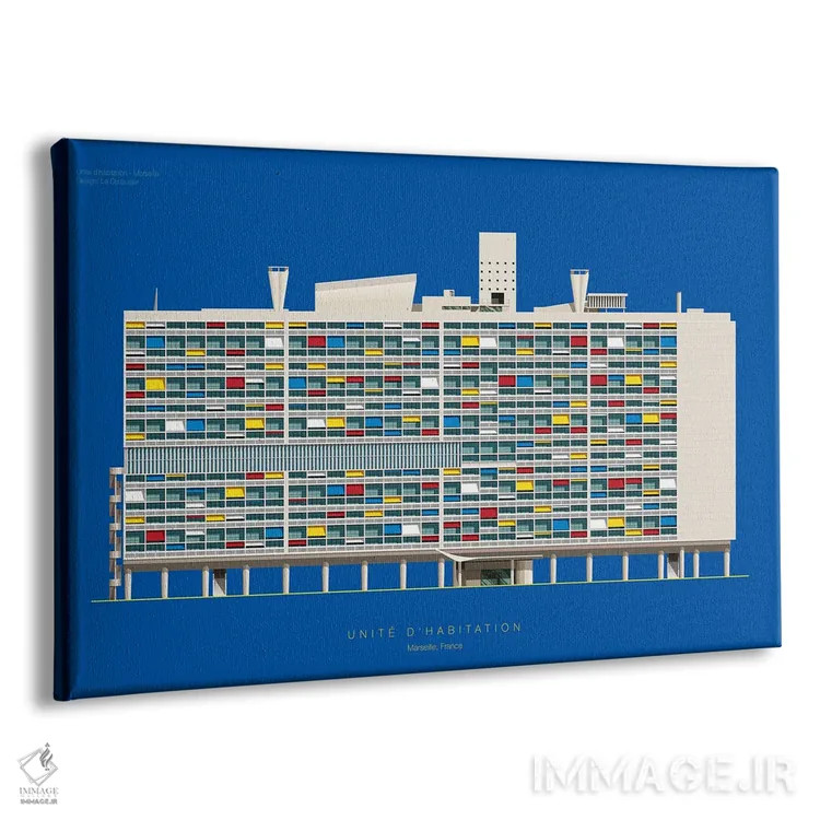 تابلو یونیته دابیتاسیون لوکوربوزیه – مارسی، فرانسه اثر فرد بیرچال - نمای پرسپکتیو محصول