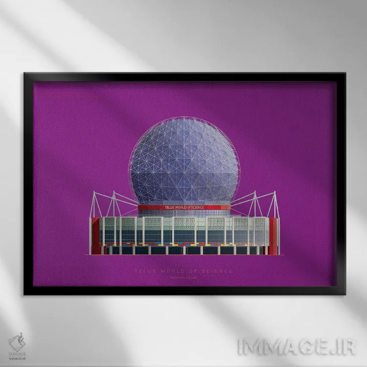 تابلو دنیای علم تلوس – ونکوور، کانادا اثر فرد بیرچال - نمای قابدار مشکی