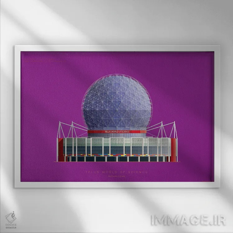 تابلو دنیای علم تلوس – ونکوور، کانادا اثر فرد بیرچال - نمای قابدار سفید