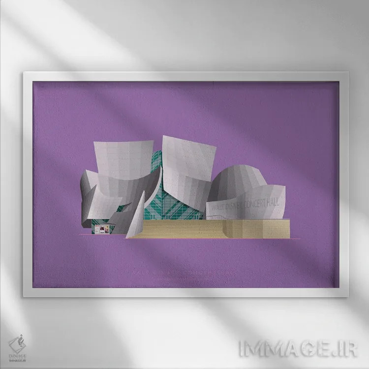 تابلو سالُن کنسرت والت دیزنی – لس آنجلس، آمریکا اثر فرد بیرچال - نمای قابدار سفید