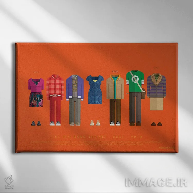 تابلو تئوری بیگ بنگ (سریال) اثر فرد بیرچال - نمای روبهرو روی دیوار