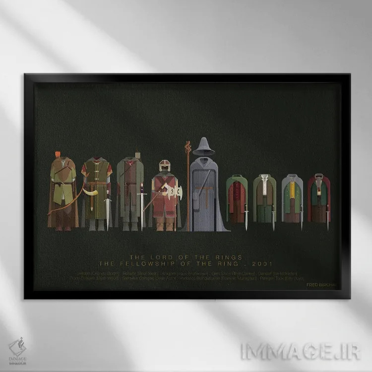 تابلو ارباب حلقهها (مجموعه) اثر فرد بیرچال - نمای قابدار مشکی