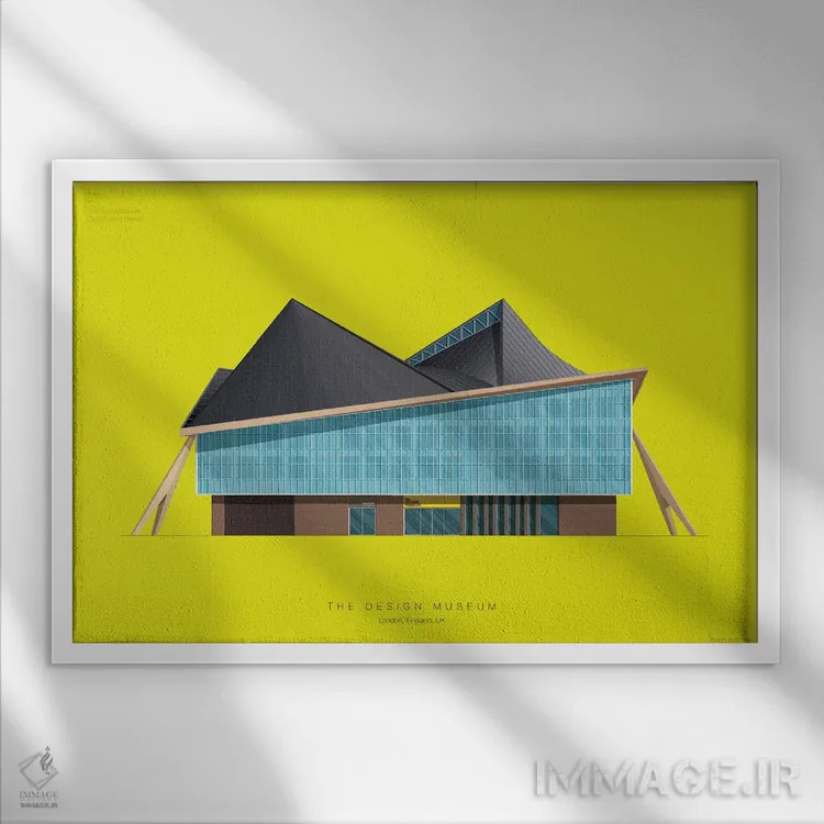تابلو موزه طراحی اثر فرد بیرچال - نمای قابدار سفید