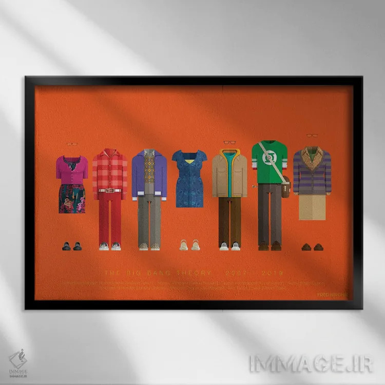 تابلو تئوری بیگ بنگ (سریال) اثر فرد بیرچال - نمای قابدار مشکی