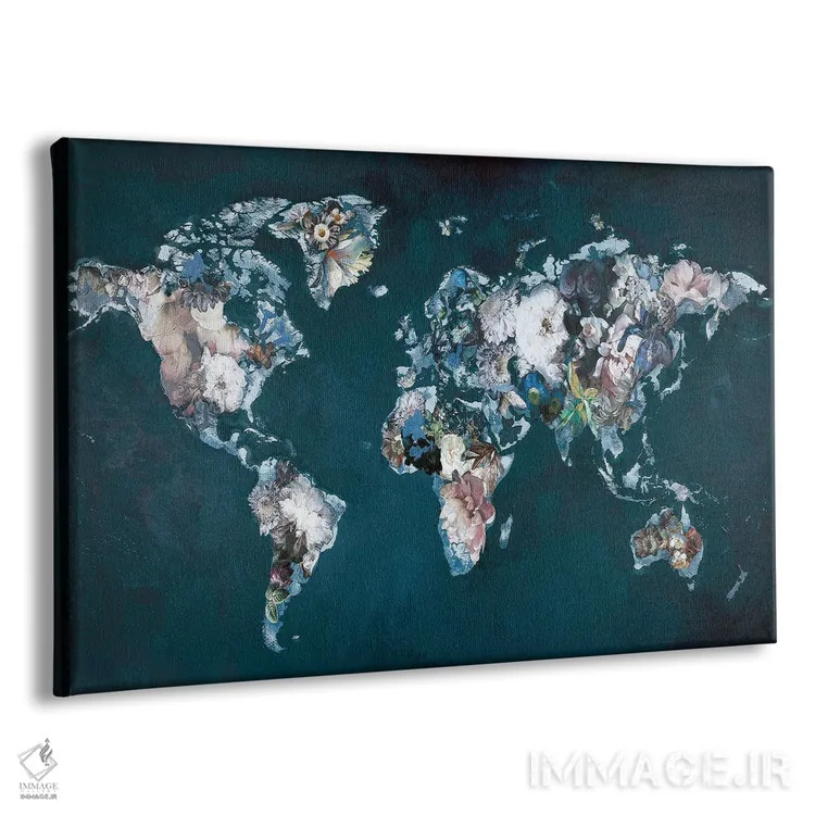 تابلو نقشه جهان مد سطح بالا (Haute Couture) اثر دیزاین فابریکن (استودیو طراحی دانمارکی) - نمای پرسپکتیو محصول