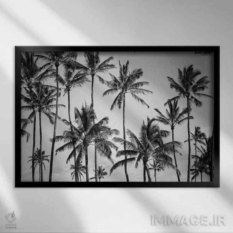 تابلو بهشت نخلها اثر دیزاین فابریکن (استودیو طراحی دانمارکی) - نمای قابدار مشکی