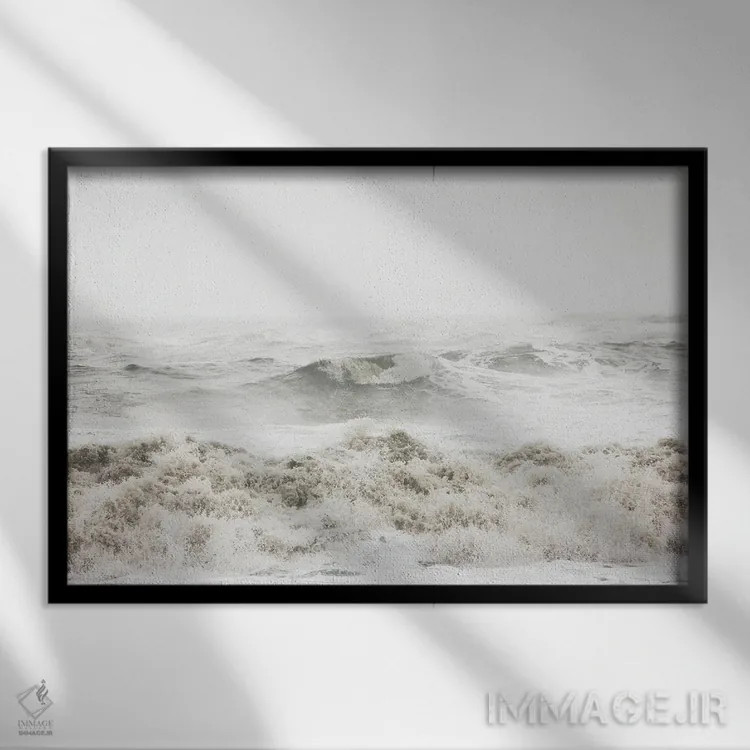 تابلو شکستن موجها اثر دیزاین فابریکن (استودیو طراحی دانمارکی) - نمای قابدار مشکی