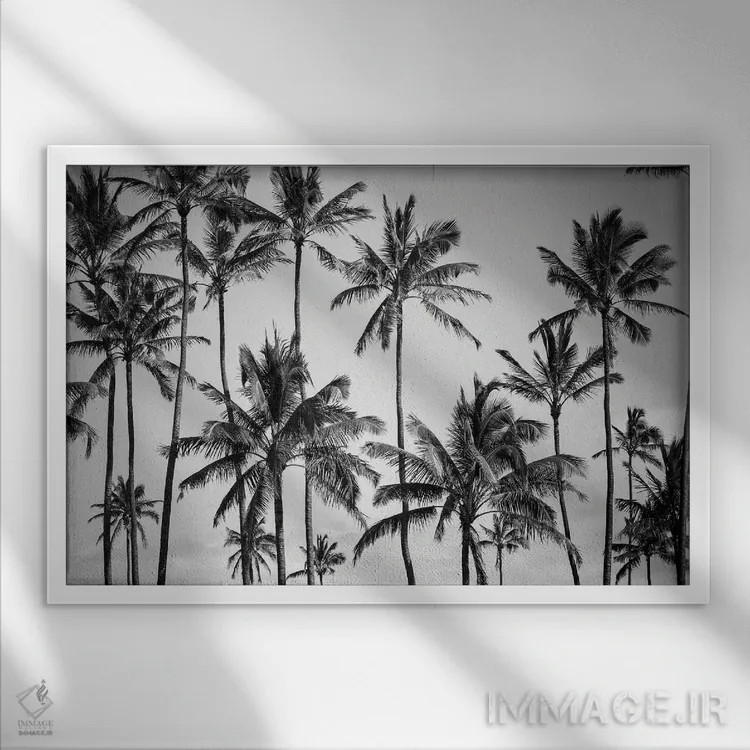 تابلو بهشت نخلها اثر دیزاین فابریکن (استودیو طراحی دانمارکی) - نمای قابدار سفید