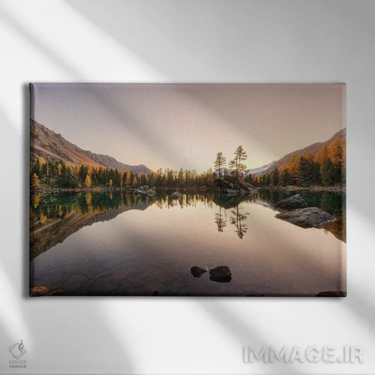 تابلو سائوسئو جدید (دریاچه سوئیس) اثر فابیو آنتنور - نمای روبهرو روی دیوار