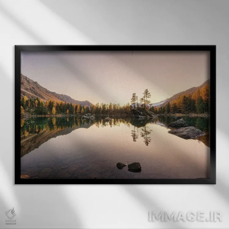 تابلو سائوسئو جدید (دریاچه سوئیس) اثر فابیو آنتنور - نمای قابدار مشکی