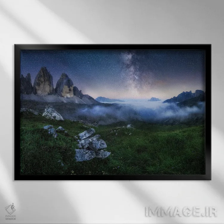 تابلو منظر مهآلود رویاگونه اثر فابیو آنتنور - نمای قابدار مشکی