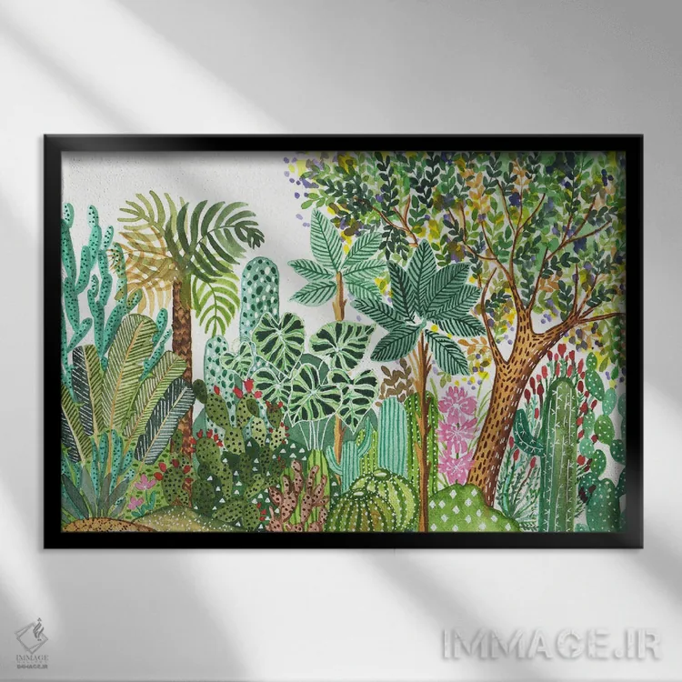 تابلو باغ گیاهشناسی اثر افانکی دیزاینز (استودیو طراحی) - نمای قابدار مشکی
