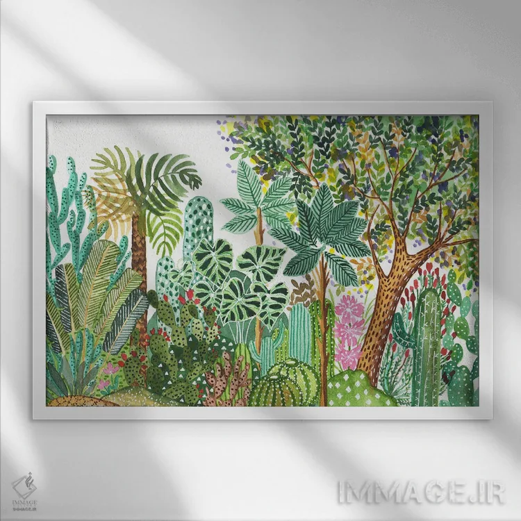 تابلو باغ گیاهشناسی اثر افانکی دیزاینز (استودیو طراحی) - نمای قابدار سفید