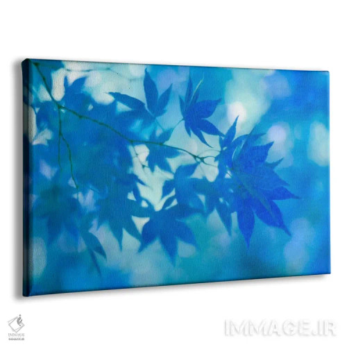 تابلو برگهای افرا ژاپنی آبی اثر آلیسون فنل - نمای پرسپکتیو محصول