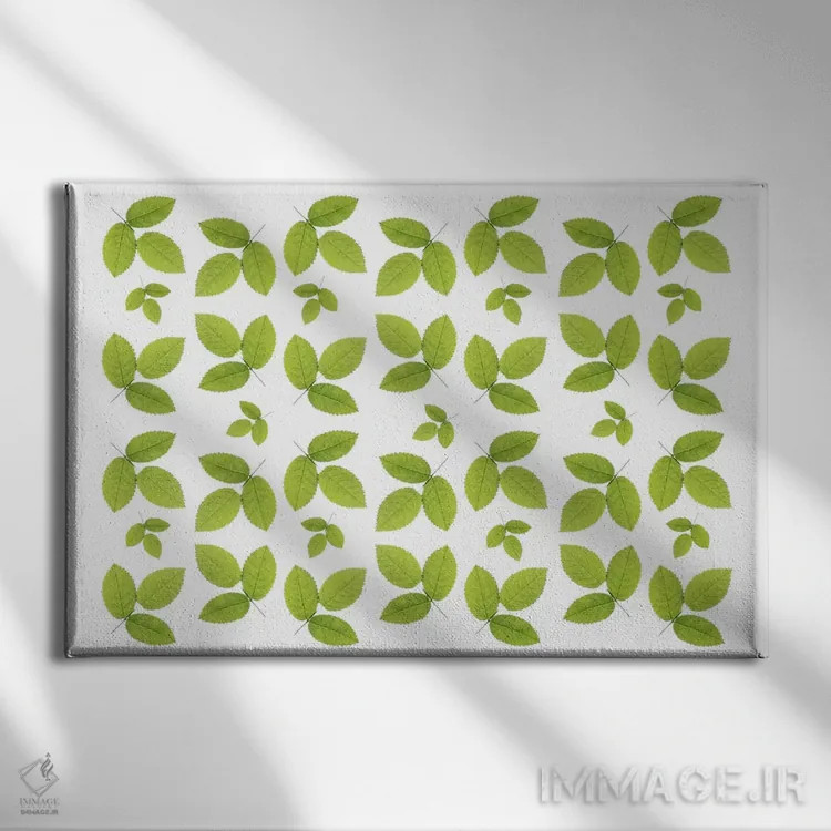 تابلو برگهای سنجد سبز اثر آلیسون فنل - نمای روبهرو روی دیوار
